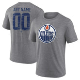 Edmonton Oilers Heritage Custom Tri-Blend T-Shirt - Gray | US 203467416