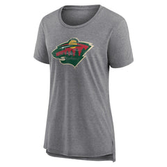 Minnesota Wild Women's Heritage Custom Tri-Blend T-Shirt - Gray | US 203467423