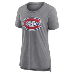 Montreal Canadiens Women's Heritage Custom Tri-Blend T-Shirt - Gray | US 203467425