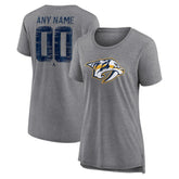 Nashville Predators Women's Heritage Custom Tri-Blend T-Shirt - Gray | US 203467427