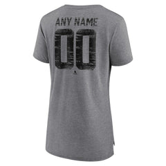 Philadelphia Flyers Women's Heritage Custom Tri-Blend T-Shirt - Gray | US 203467437