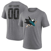 San Jose Sharks Heritage Custom Tri-Blend T-Shirt - Gray | US 203467440