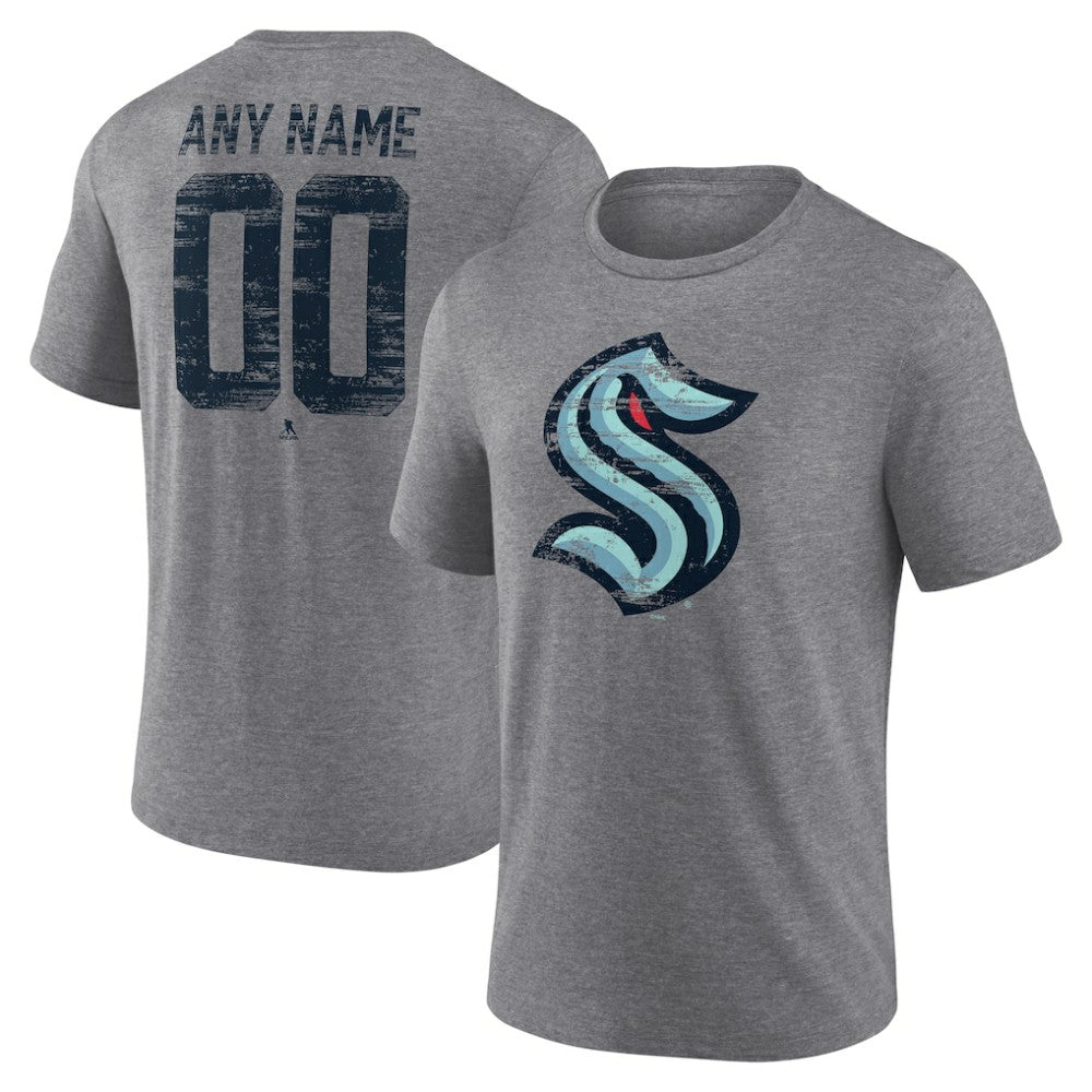 Seattle Kraken Heritage Custom Tri-Blend T-Shirt - Gray | US 203467442