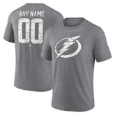 Tampa Bay Lightning Heritage Custom Tri-Blend T-Shirt - Gray | US 203467446
