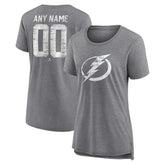 Tampa Bay Lightning Women's Heritage Custom Tri-Blend T-Shirt - Gray | US 203467447