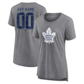 Toronto Maple Leafs Women's Heritage Custom Tri-Blend T-Shirt - Gray | US 203467449