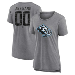 Utah Mammoth Women's Heritage Custom Tri-Blend T-Shirt - Gray | US 203467451
