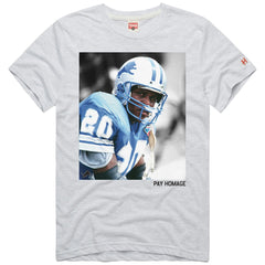 Barry Sanders Detroit Lions Homage Unisex Pay Homage Tri-Blend T-Shirt - Ash T-shirts