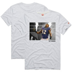 Ray Lewis Baltimore Ravens Homage Unisex Pay Homage Tri-Blend T-Shirt - Ash T-shirts