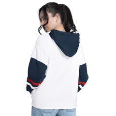 Boston Red Sox G-III 4Her by Carl Banks Women's Key Player Oversized Hooded Long Sleeve T-Shirt - White/Navy T-shirts