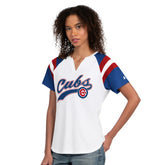 Chicago Cubs Starter Women's Game On Notch Neck T-Shirt - White T-shirts