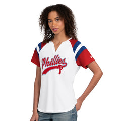 Philadelphia Phillies Starter Women's Game On Notch Neck T-Shirt - White T-shirts
