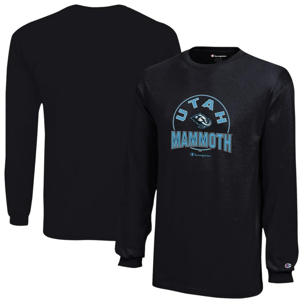 Utah Mammoth Champion Youth Jersey Long Sleeve T-Shirt - Black | US 203468142