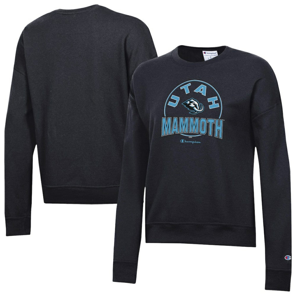 Utah Mammoth Champion Women's Powerblend Fleece Sweatshirt - Black | US 203468143