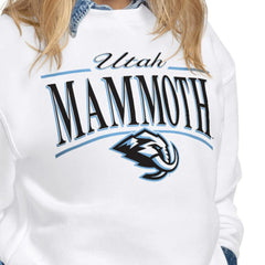 Utah Mammoth Starter Women's Arch Stripe Fleece Sweatshirt - White | US 203468842