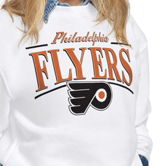 Philadelphia Flyers Starter Women's Arch Stripe Fleece Sweatshirt - White | US 203468847