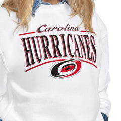 Carolina Hurricanes Starter Women's Arch Stripe Fleece Sweatshirt - White | US 203468848