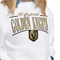Vegas Golden Knights Starter Women's Arch Stripe Fleece Sweatshirt - White | US 203468864