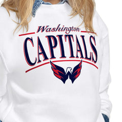 Washington Capitals Starter Women's Arch Stripe Fleece Sweatshirt - White | US 203468866