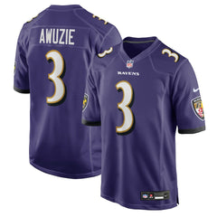 Chidobe Awuzie Baltimore Ravens Team Game Jersey - Purple Jerseys