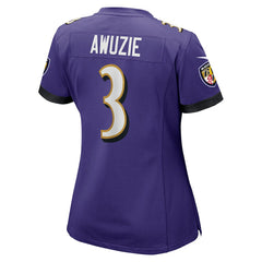 Chidobe Awuzie Baltimore Ravens Women's Team Game Jersey - Purple Jerseys