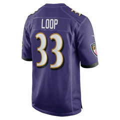 Tyler Loop Baltimore Ravens Team Game Jersey - Purple Jerseys