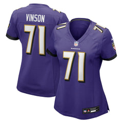 Carson Vinson Baltimore Ravens Women's Team Game Jersey - Purple Jerseys