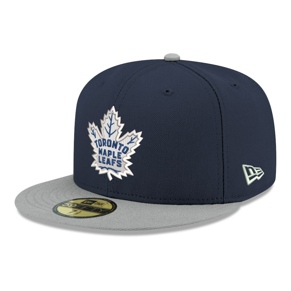 Toronto Maple Leafs New Era Core Logo Two-Tone 59FIFTY Fitted Hat - Navy | US 203471442