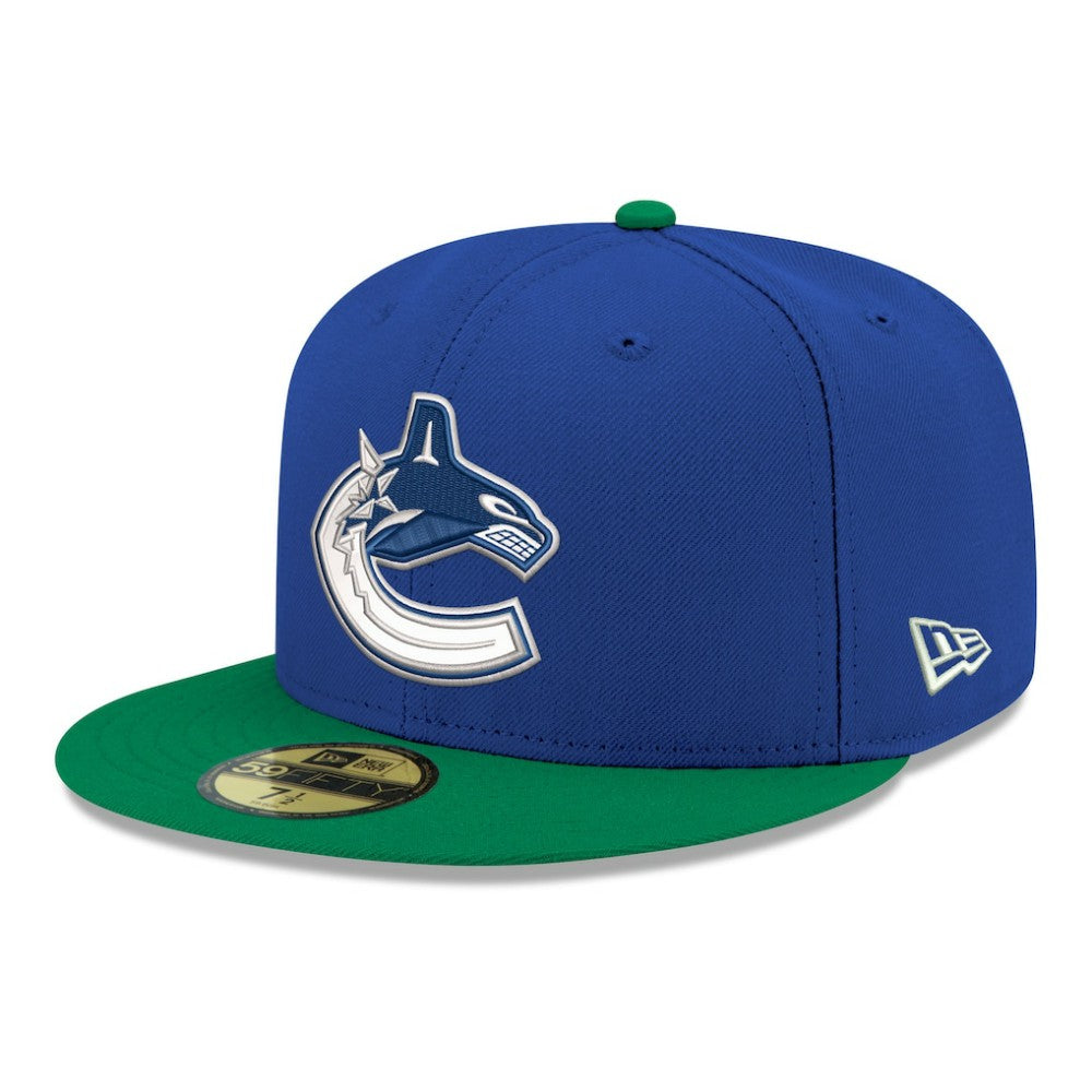 Vancouver Canucks New Era Core Logo Two-Tone 59FIFTY Fitted Hat - Blue | US 203471444