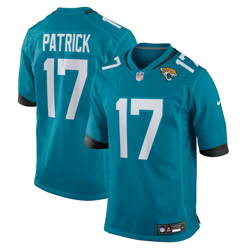 Tim Patrick Jacksonville Jaguars Team Game Jersey - Teal Jerseys