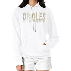 Baltimore Orioles G-III 4Her by Carl Banks Women's Metallic Drop Fleece Hoodie - White Hoodies