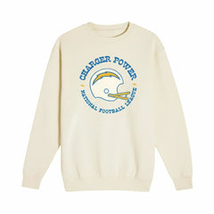 Los Angeles Chargers The Wild Collective Unisex Charger Power Fleece Sweatshirt - Cream Sweatshirts