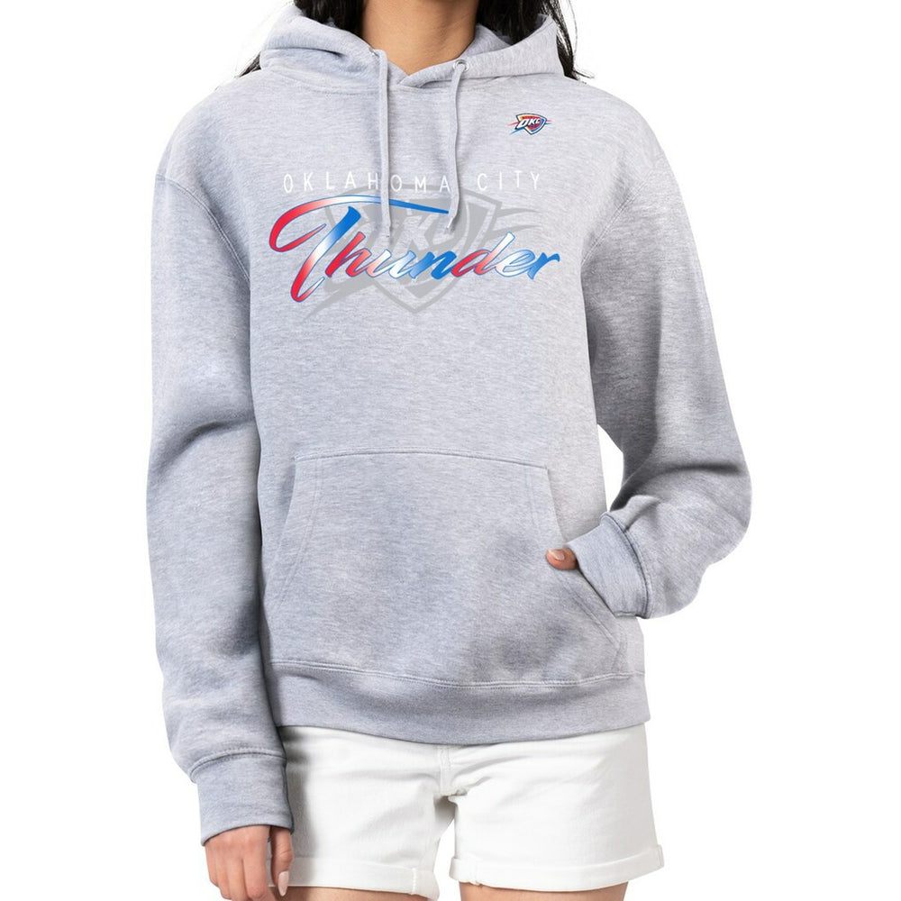 Oklahoma City Thunder G-III 4Her by Carl Banks Women's Shadow Logo Tri-Blend Fleece Hoodie Gray