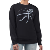 Sacramento Kings G-III 4Her by Carl Banks Women's Metallic Print Basketball Sketch Fleece Sweatshirt Black