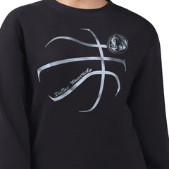 Dallas Mavericks G-III 4Her by Carl Banks Women's Metallic Print Basketball Sketch Fleece Sweatshirt Black