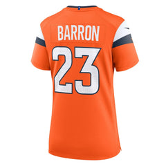 Jahdae Barron Denver Broncos Women's Team Game Jersey - Orange Jerseys