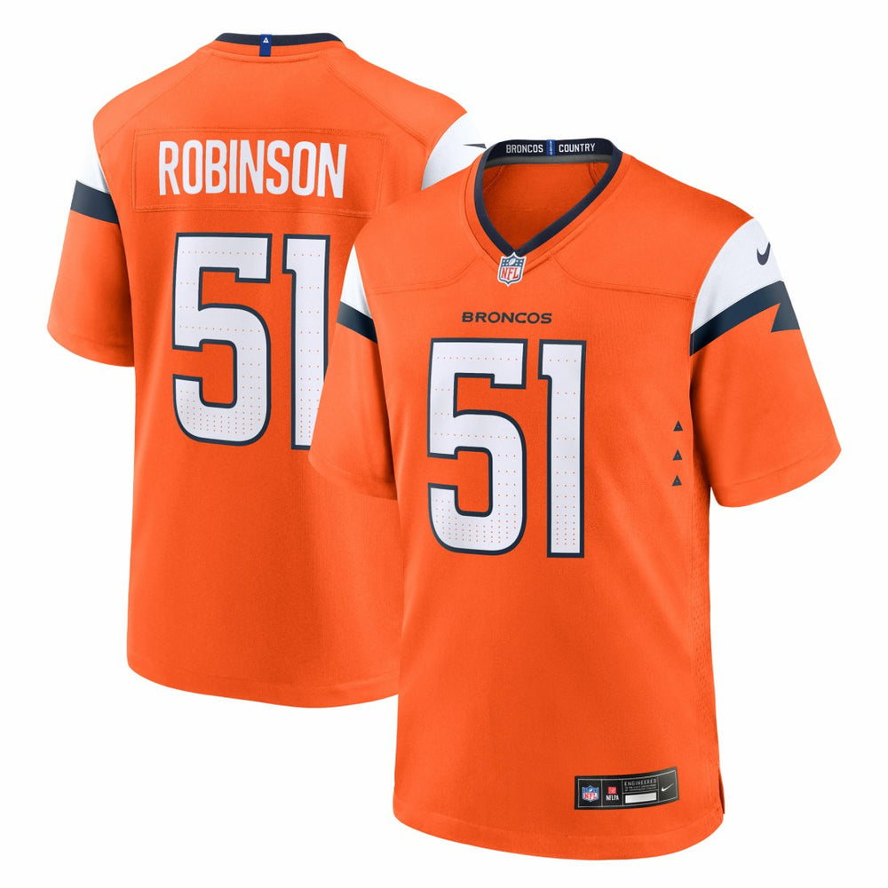 Que Robinson Denver Broncos Team Game Jersey - Orange Jerseys