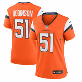 Que Robinson Denver Broncos Women's Team Game Jersey - Orange Jerseys