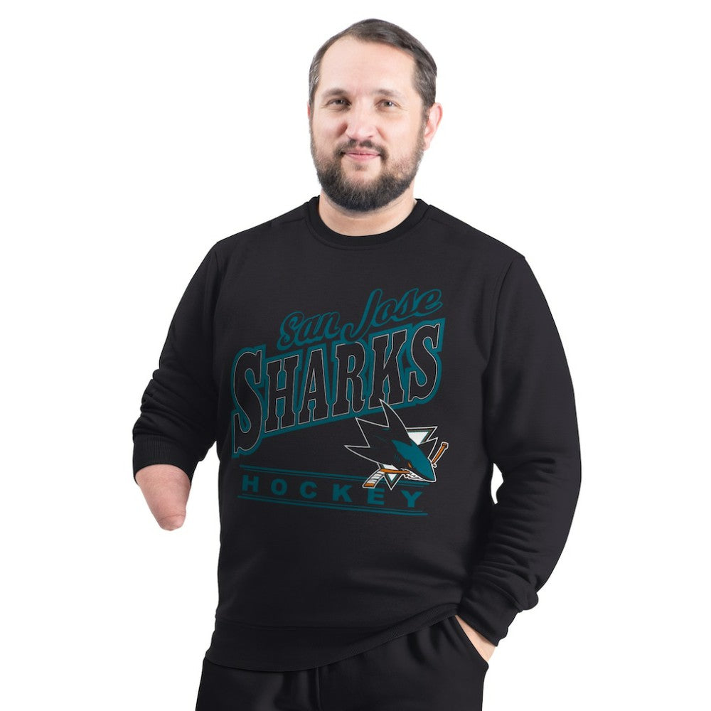 San Jose Sharks G-III Sports by Carl Banks Adaptive Headliner Fleece Sweatshirt - Black | US 203480367