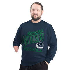 Vancouver Canucks G-III Sports by Carl Banks Adaptive Headliner Fleece Sweatshirt - Navy | US 203480377