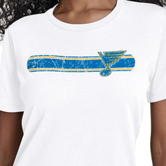 St. Louis Blues Starter Women's Team Stripe T-Shirt - White | US 203480857