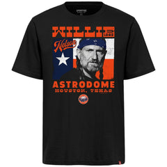 Houston Astros x Willie Nelson Sportiqe Unisex Astrodome Tri-Blend T-Shirt - Black T-shirts