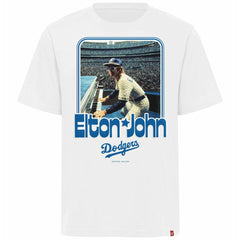 Los Angeles Dodgers x Elton John Sportiqe Unisex Duke Oversized T-Shirt - White T-shirts