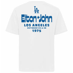 Los Angeles Dodgers x Elton John Sportiqe Unisex Duke Oversized T-Shirt - White T-shirts