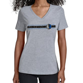 Dallas Mavericks Starter Women's Team Stripe V-Neck T-Shirt Gray