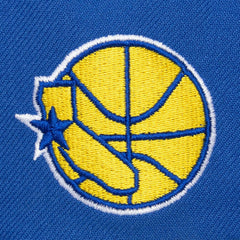 Golden State Warriors Hardwood Classics Old School Stacked Text Snapback Hat Royal - Mitchell & Ness