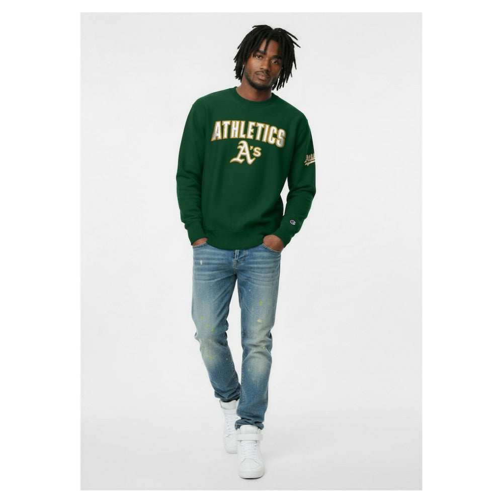 Athletics Champion Reverse Weave Chenille Sweatshirt - Green Sweatshirts