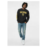 San Diego Padres Champion Reverse Weave Chenille Sweatshirt - Black Sweatshirts