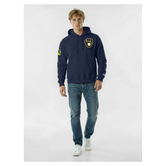 Milwaukee Brewers Champion Reverse Weave Chenille Hoodie - Navy Hoodies