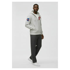 Philadelphia Phillies Champion Reverse Weave Chenille Full-Zip Hoodie - Gray Hoodies